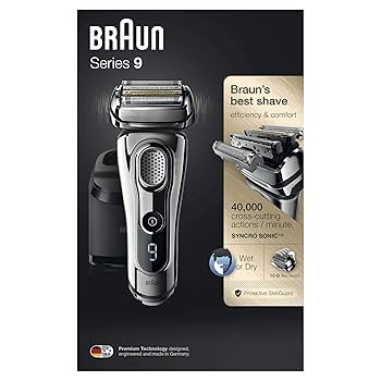 BRAUN 9296cc シリーズ9シルバー Braun Series 9 9296cc Men's Electric Foil Shaver, Wet and